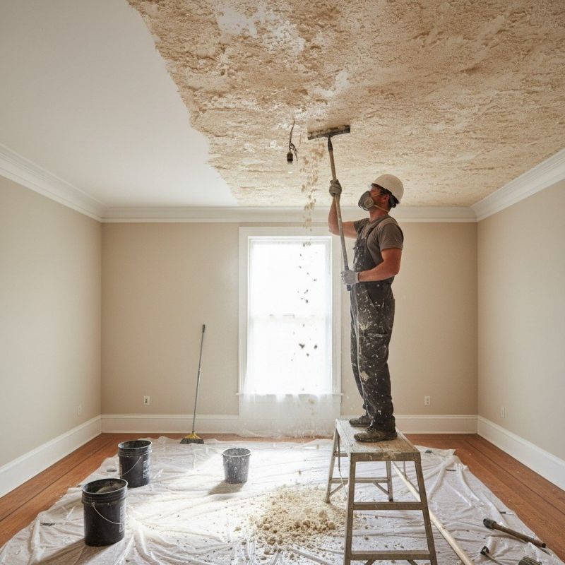 Knockdown Ceiling Removal in Roswell, GA